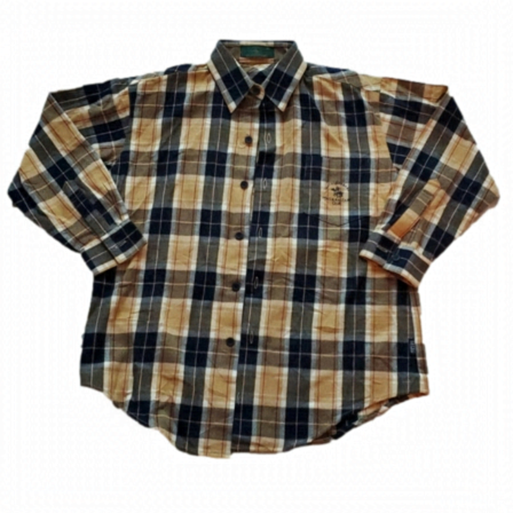 SANTA Barbara Men's Flannel Plaid Long Sleeve Shirt